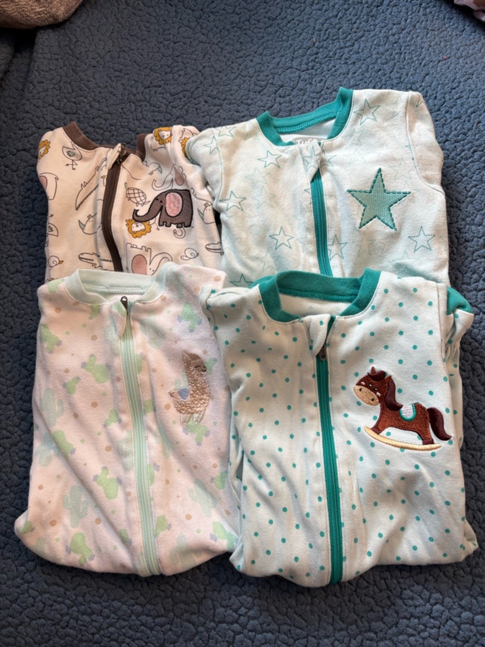 4 Tuffy Sleepers Feetie Pajamas Onesies Size 3 Months